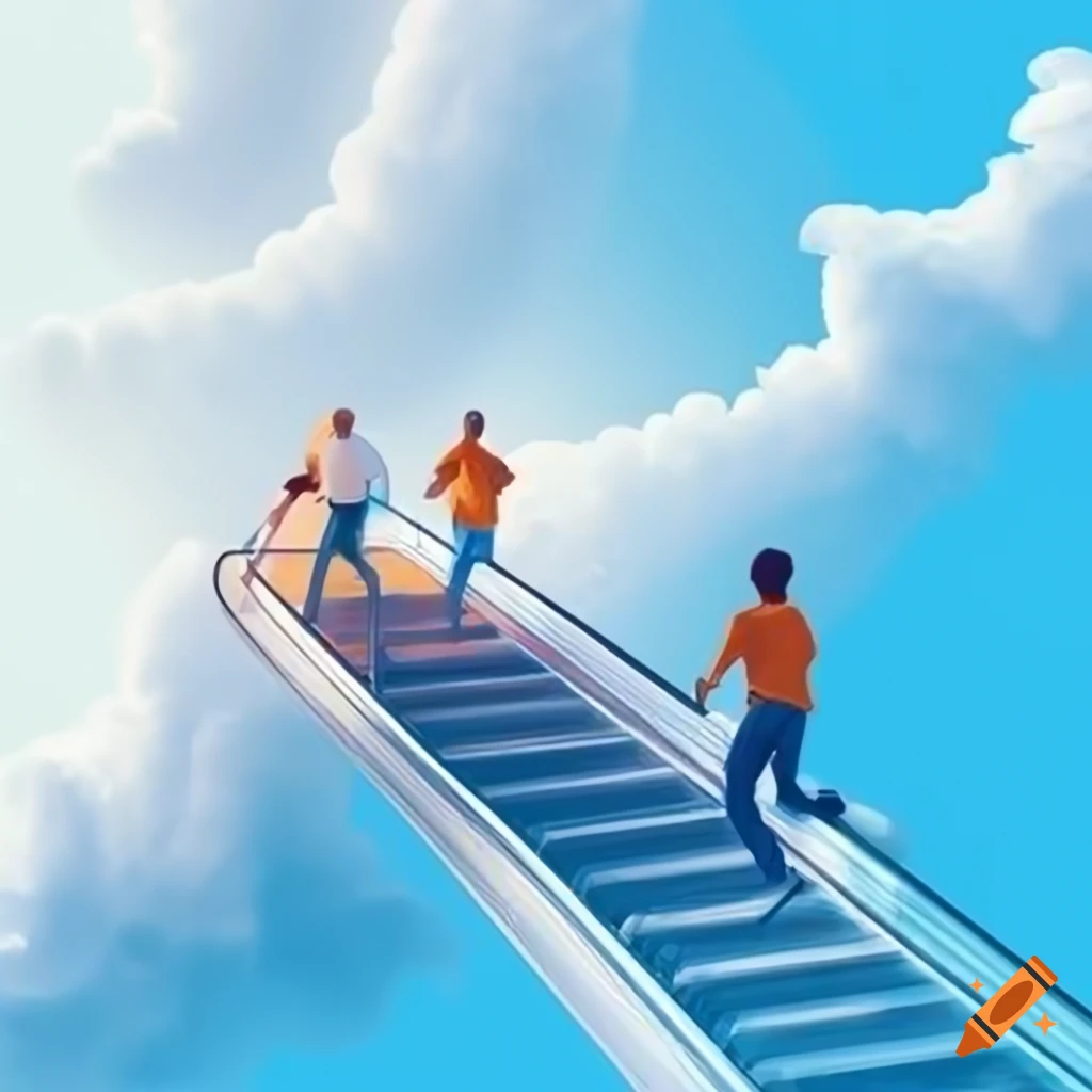 group of happy people walking on a trail