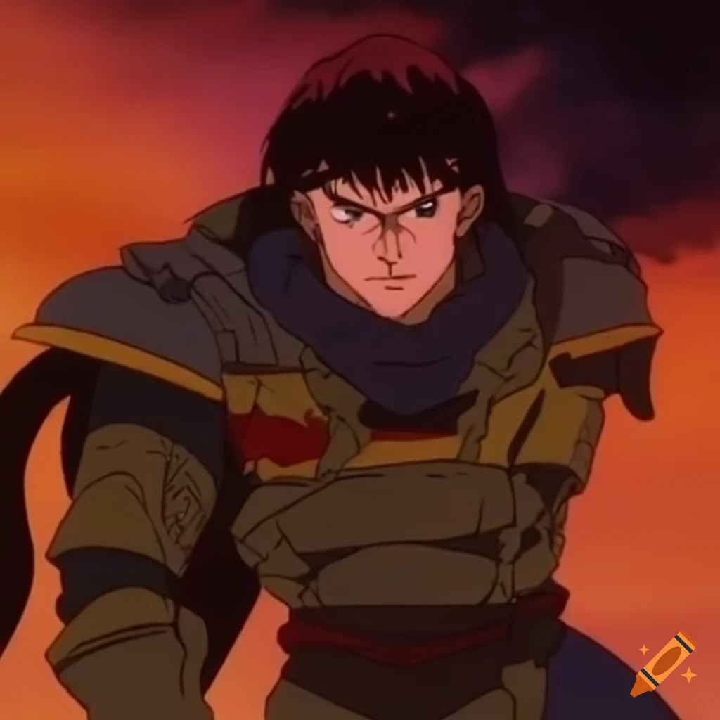 80-90's anime ova, female warrior nomad with a sword fighting pose