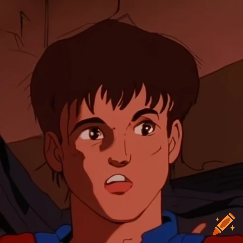 retro anime-style illustration of Brad Pitt as a Star Wars character
