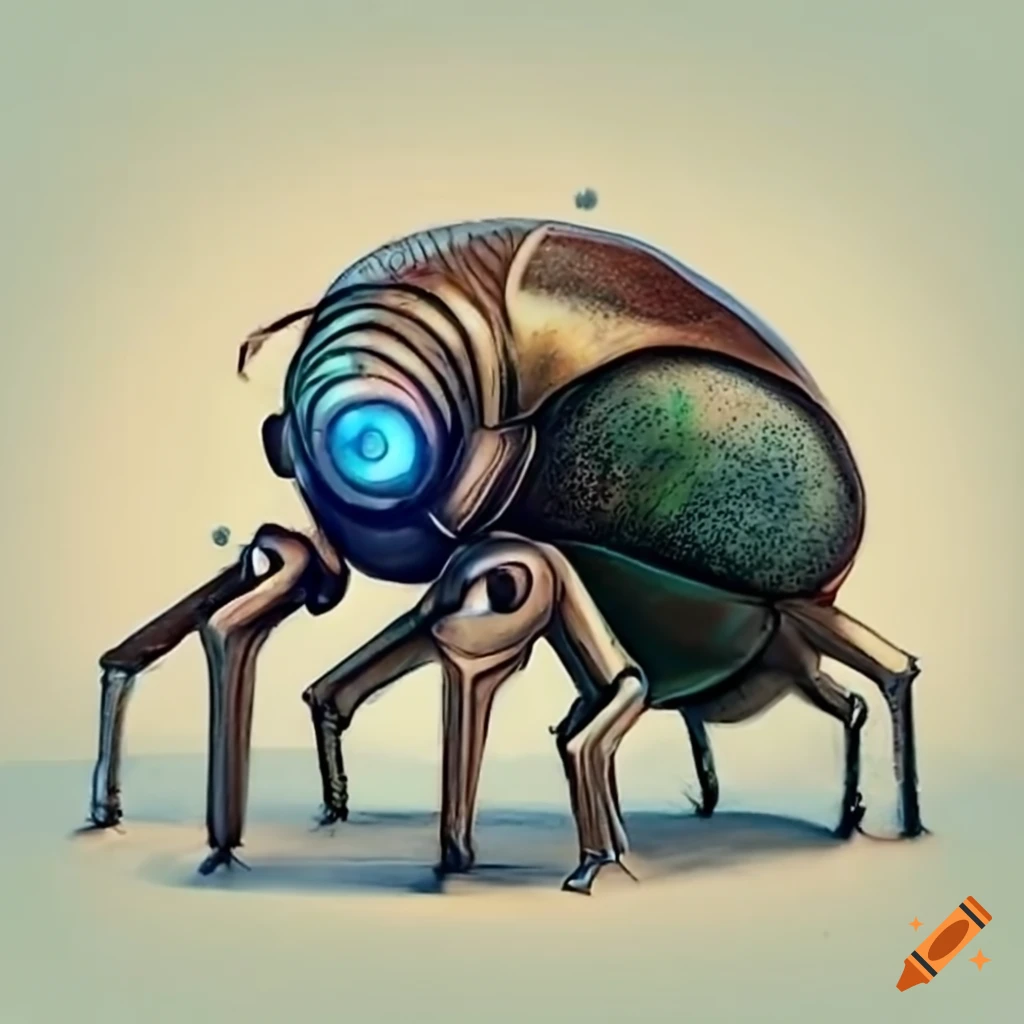 small robotic bug beetle with sensors