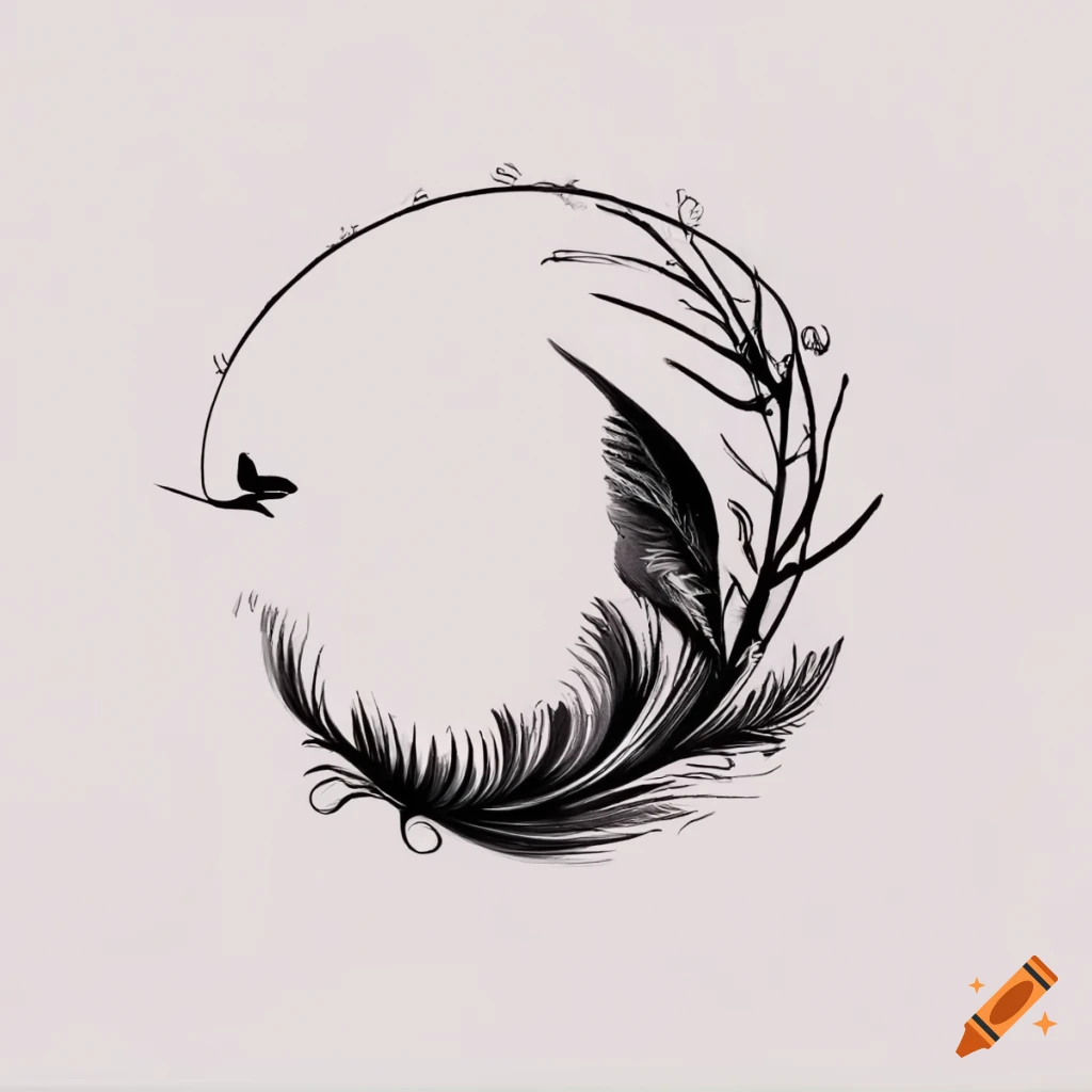 Feather Sketch For Tattoo Or Tshirt Stock Illustration - Download Image Now  - 2015, Abstract, African Ethnicity - iStock