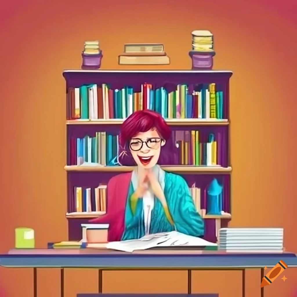 image of a librarian at the front desk