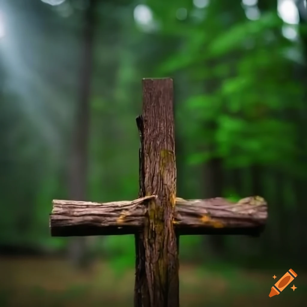 cross in the forest