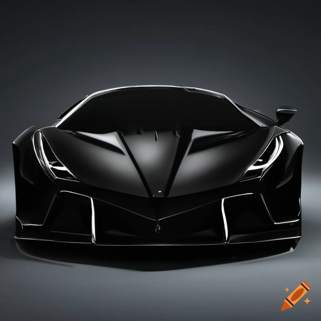 Black luxury sports car with scissor doors on Craiyon