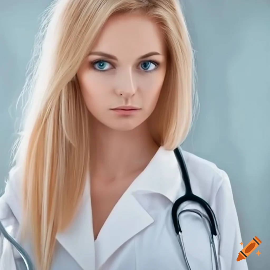 Beautiful blonde female doctor