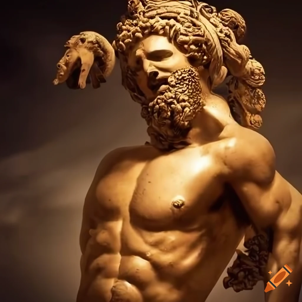 depiction of Heracles showcasing his strength