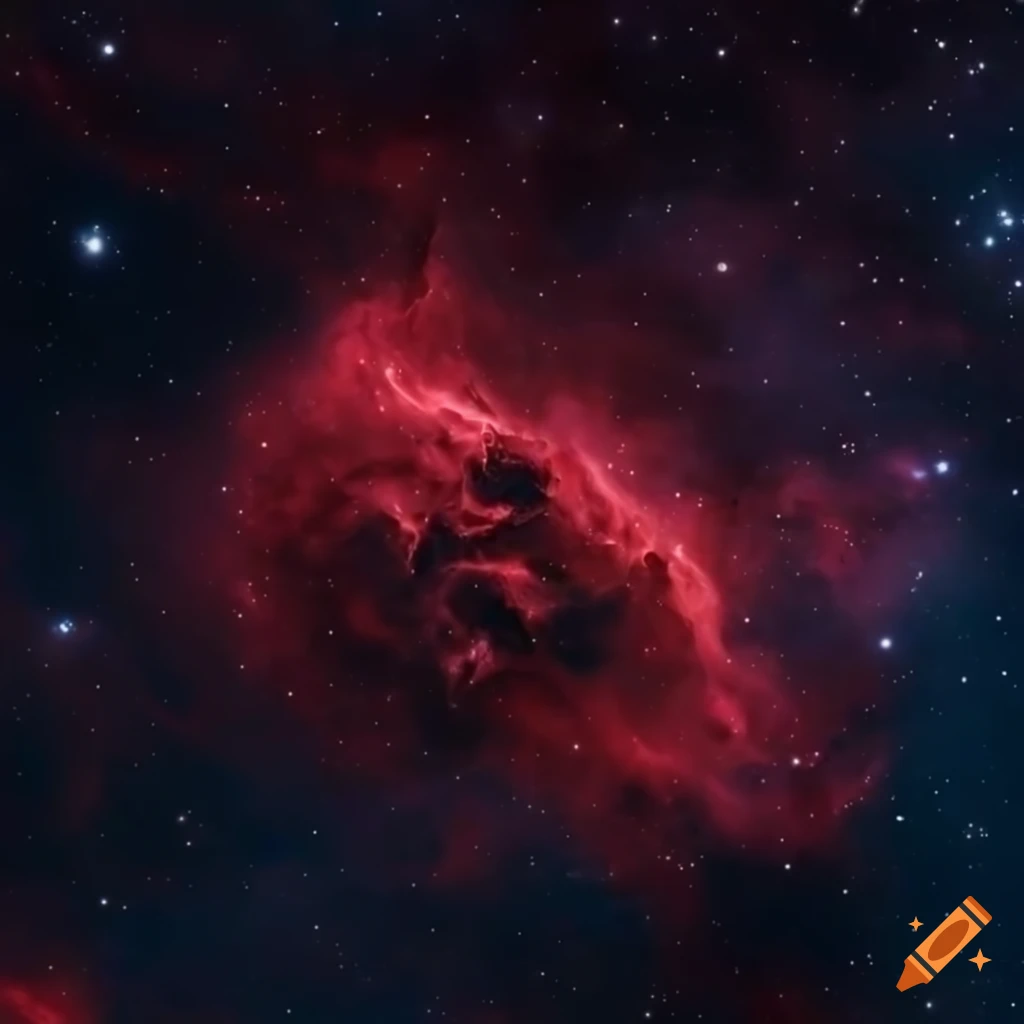 red nebula in outer space