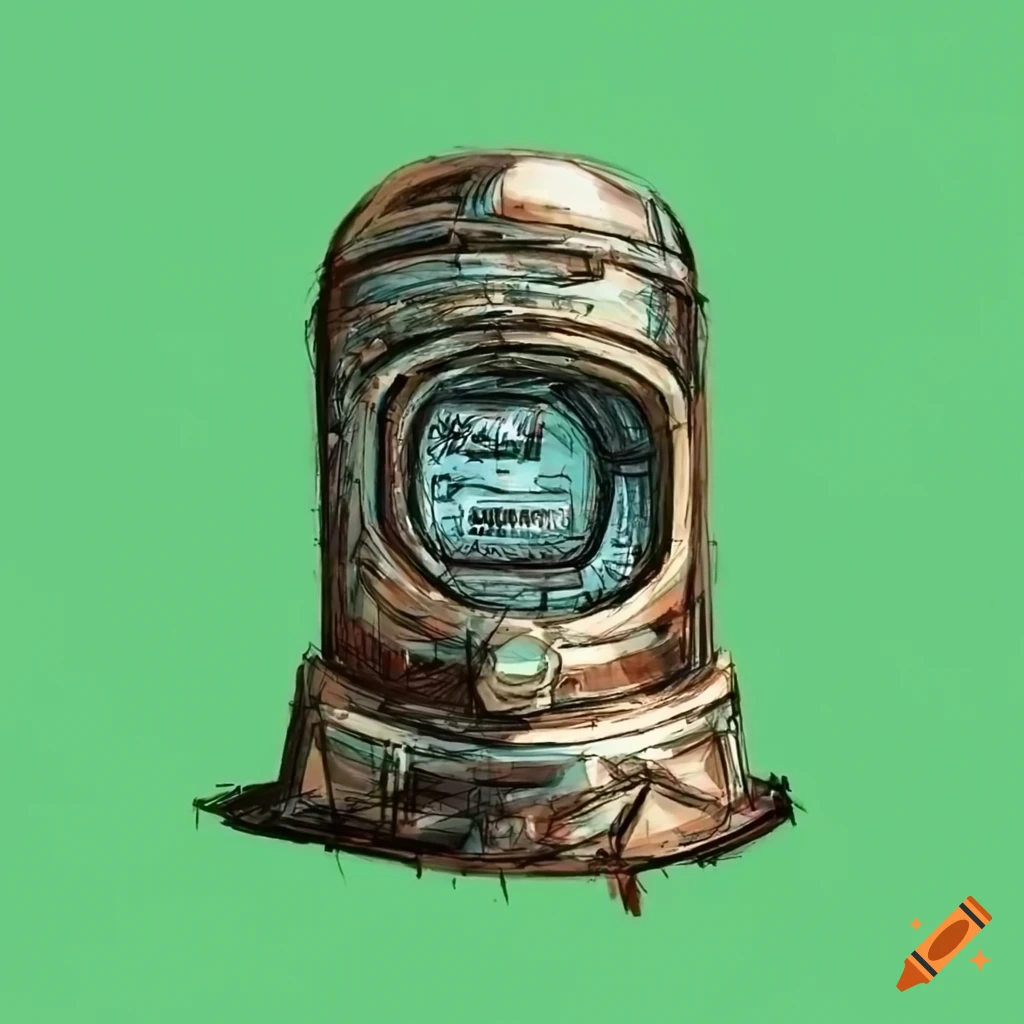 sci-fi sketch of a metal dome
