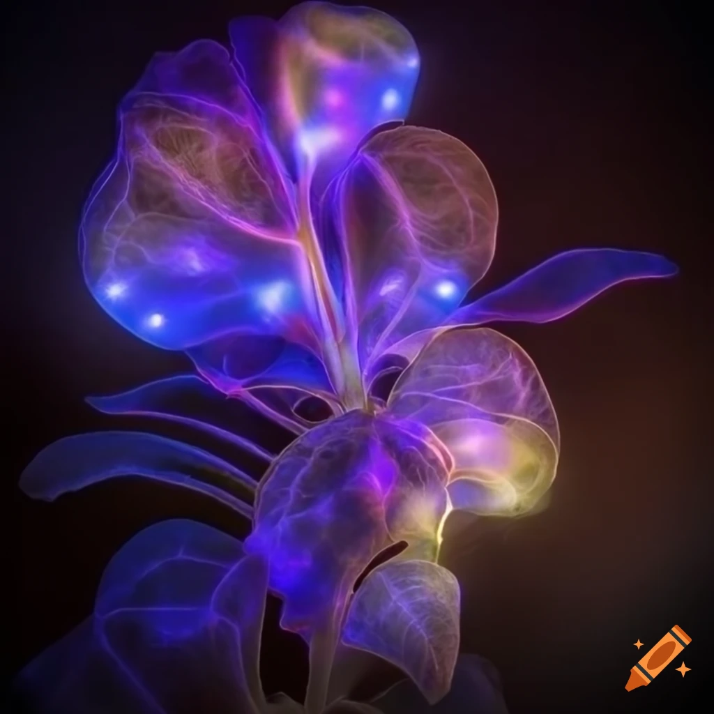 back-lit art nouveau inspired plant