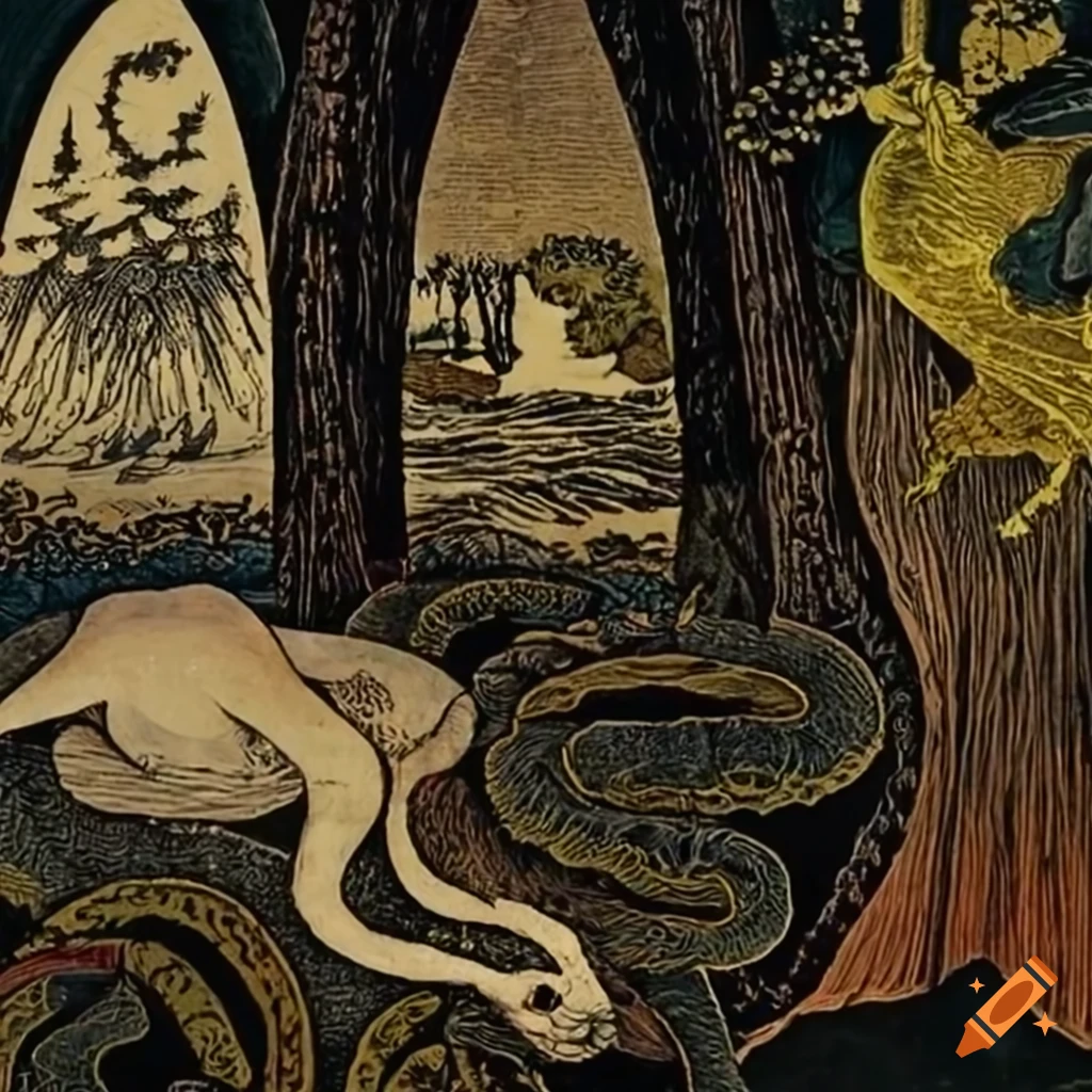 bold and detailed Japanese woodcut tarot card