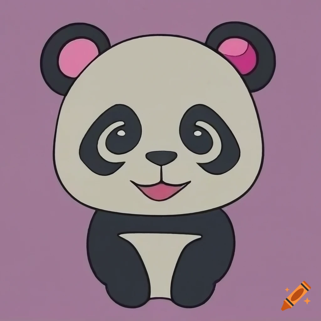 Baby Panda Png High-quality Image - Simple Drawing Of Panda, Transparent  Png - vhv