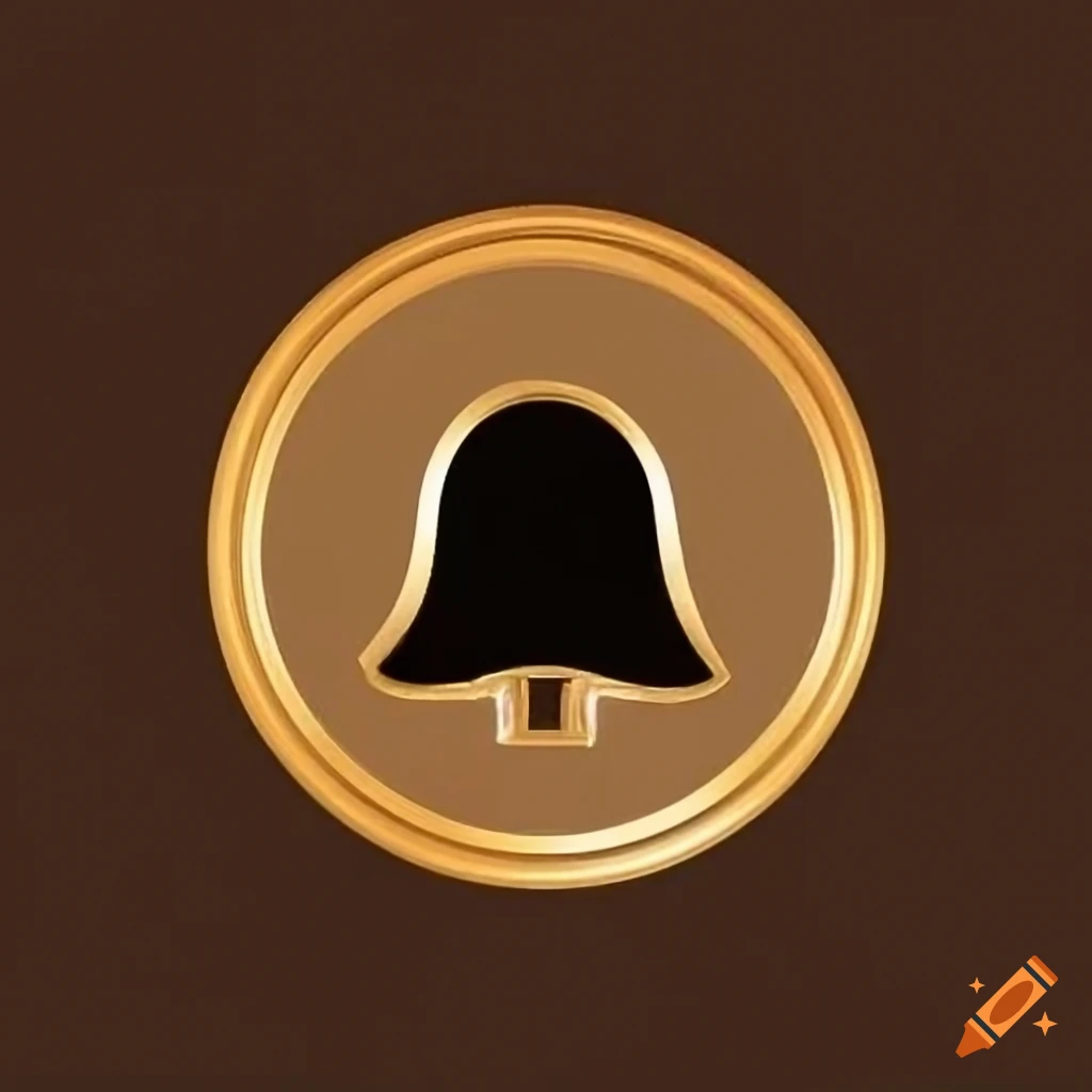 elegant logo design with black and golden mushroom inside a golden lightning bolt circle