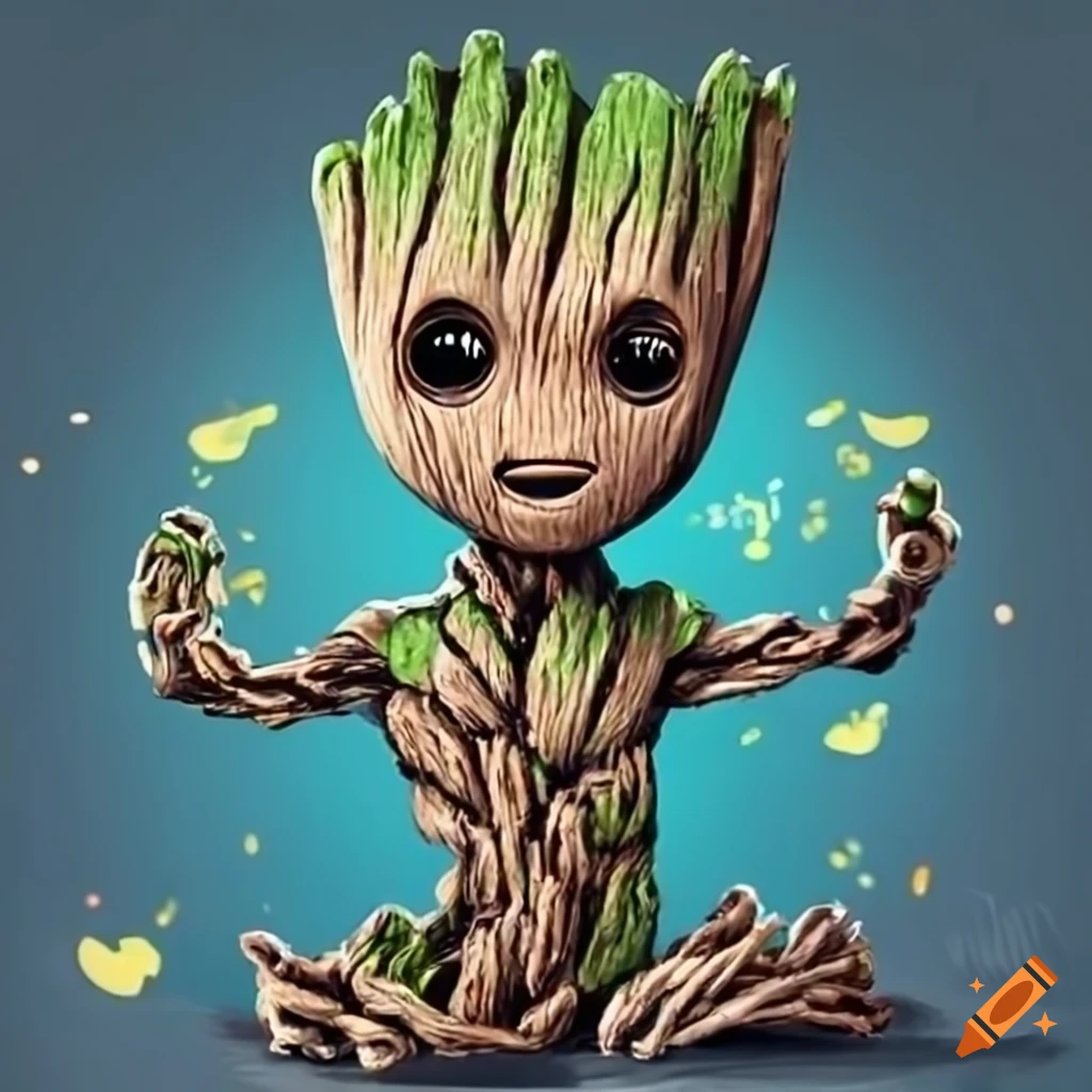 Adorable baby groot on Craiyon