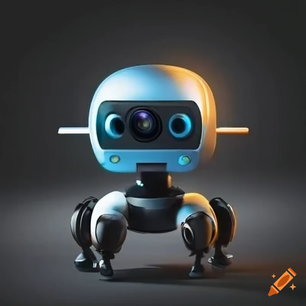 robot with camera in futuristic design