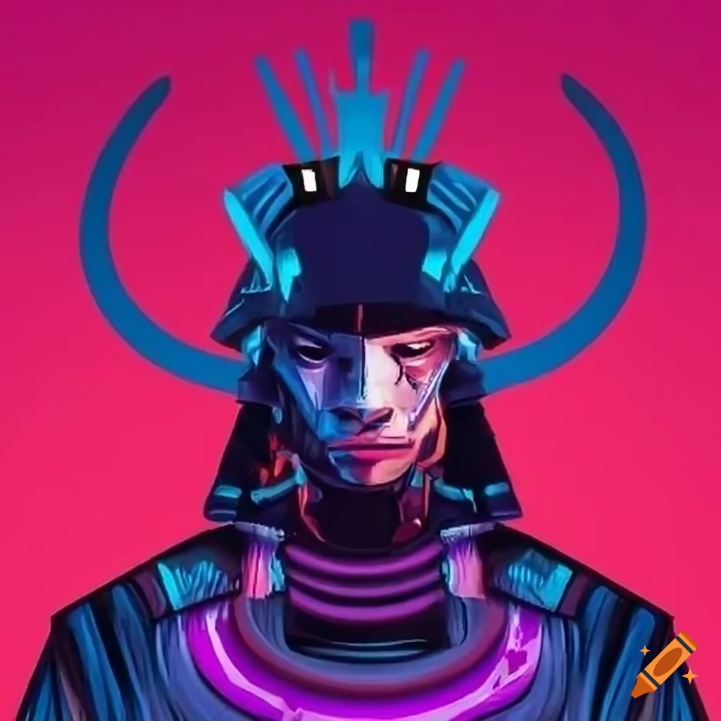 Stylized cyberpunk samurai artwork on Craiyon