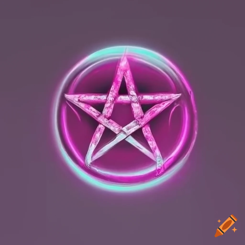 Pink pentacle symbol