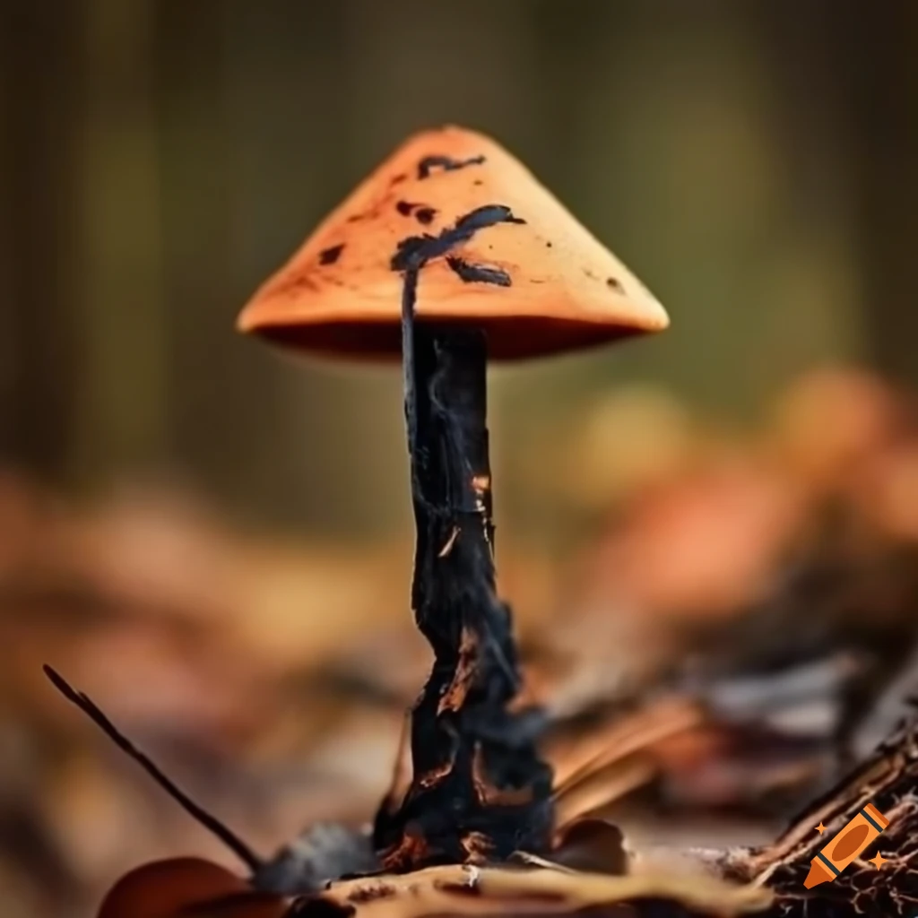 wood burned mushroom art