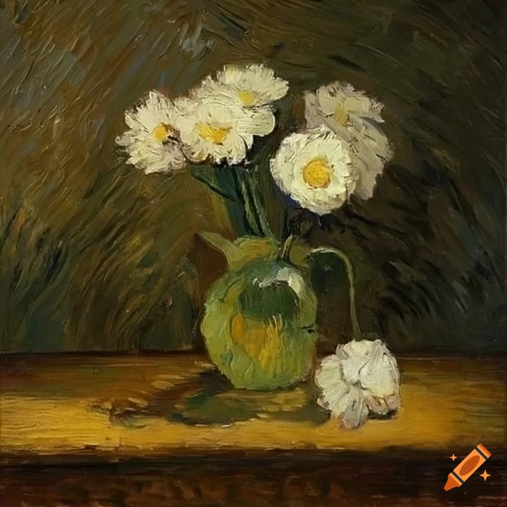 Van gogh's oil painting of a flower in a garden