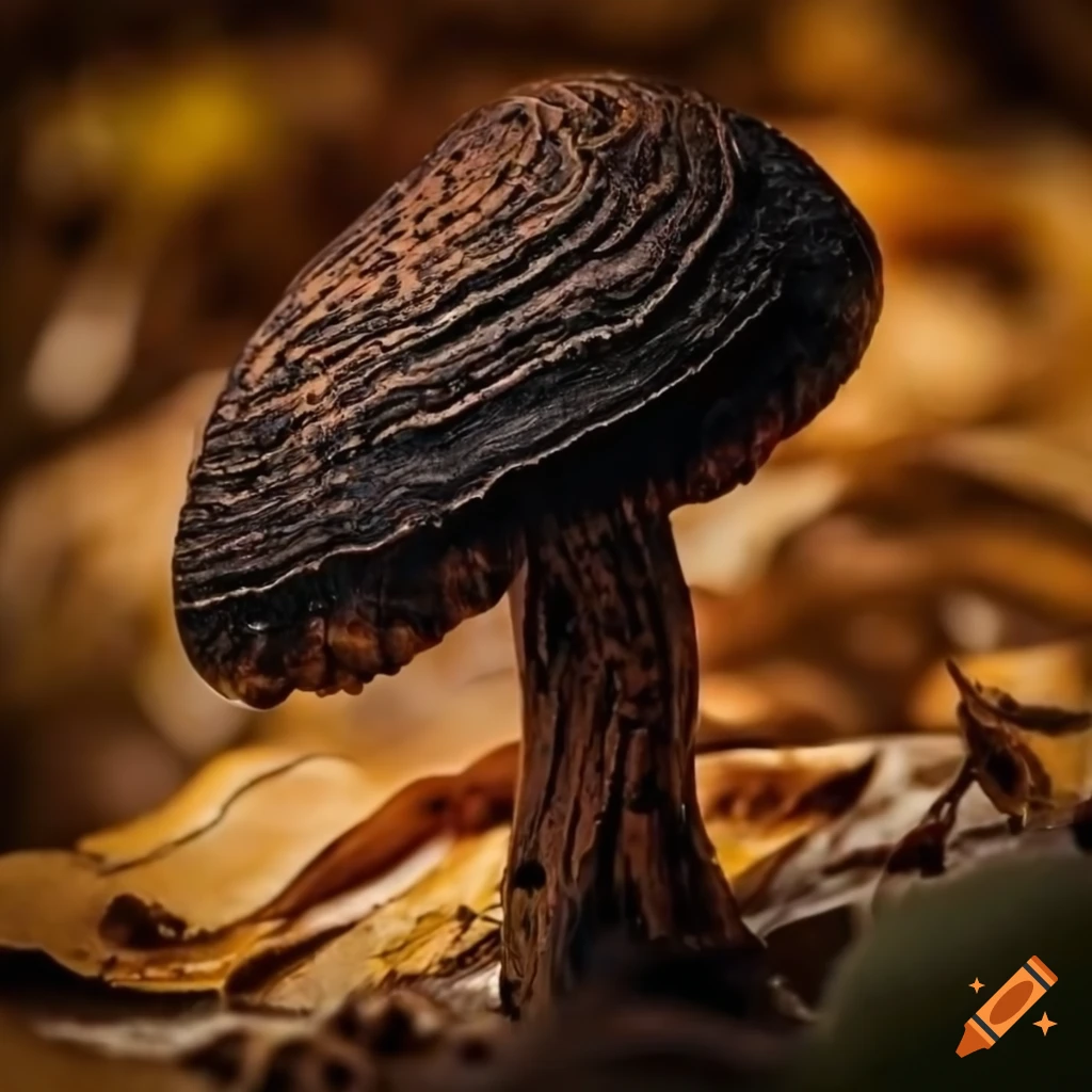 wood burned mushroom artwork