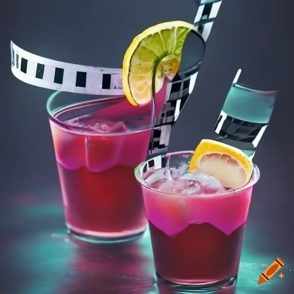 film strip cocktail in vibrant colors