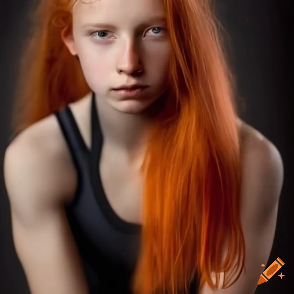 realistic portrait of a young girl in sportswear