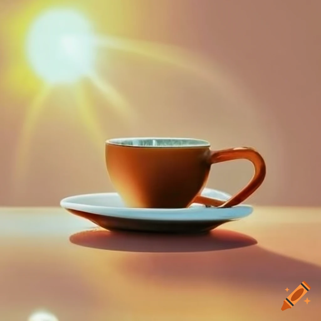 sunlit cup of coffee