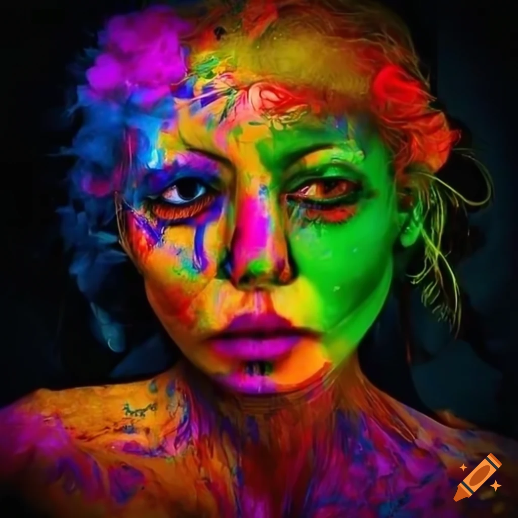 vibrant and surreal artwork of a woman
