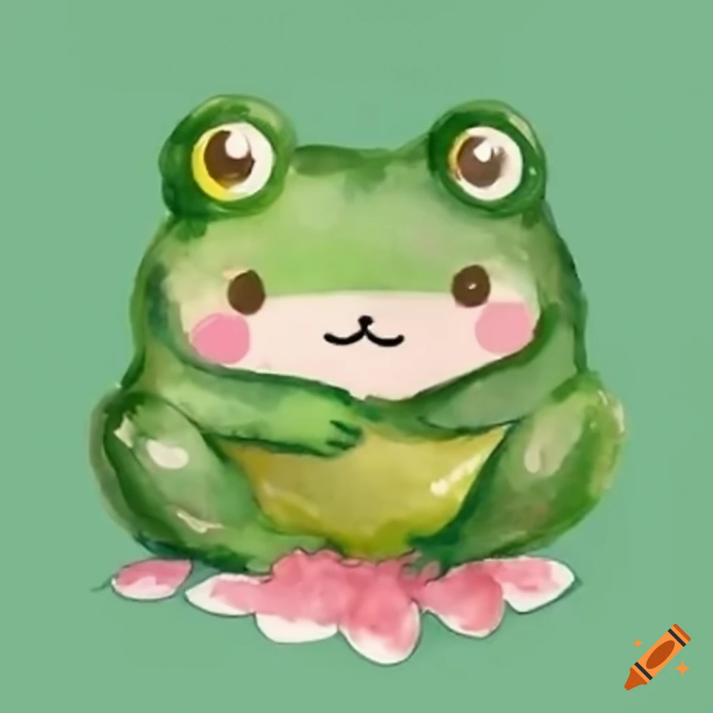 Adorable baby frog in sanrio character costume on Craiyon