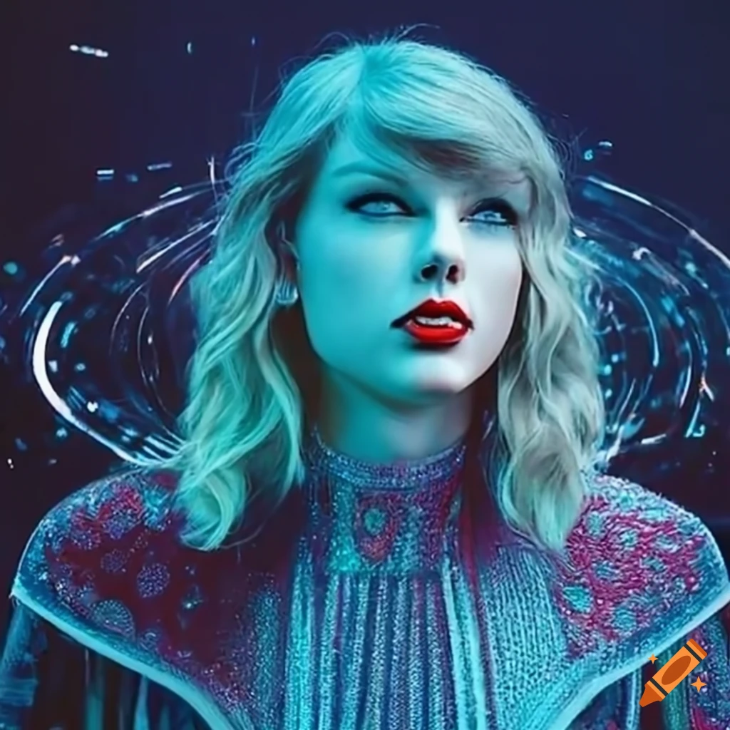 Taylor swift merged with cyberspace artwork