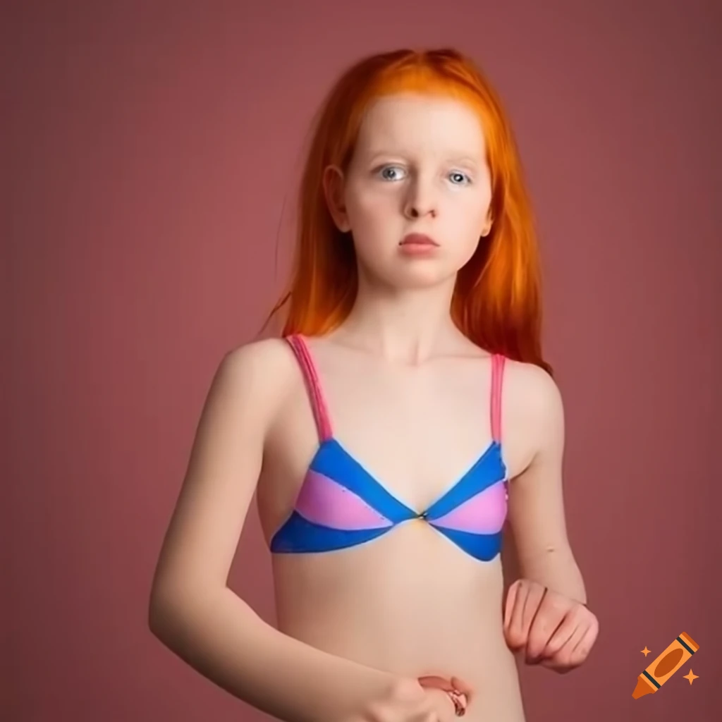 curious young girl in a swimsuit