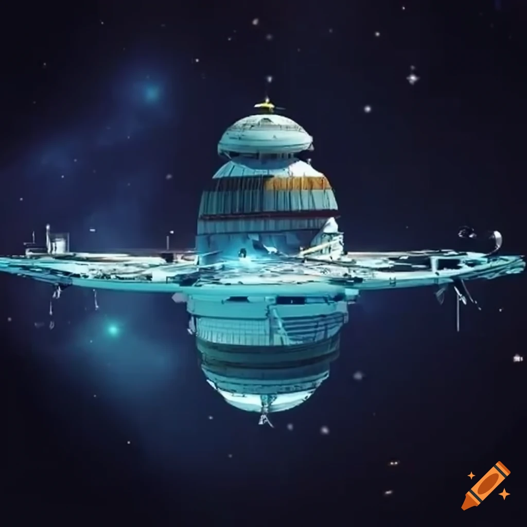 Futuristic Space Station Orbiting Earth On Craiyon