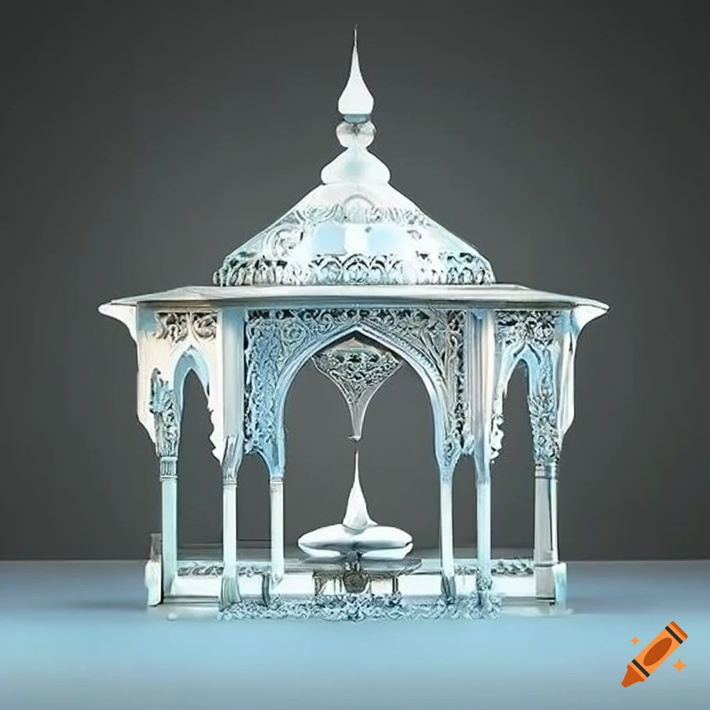 ornamental Islamic gazebo with a silver fountain