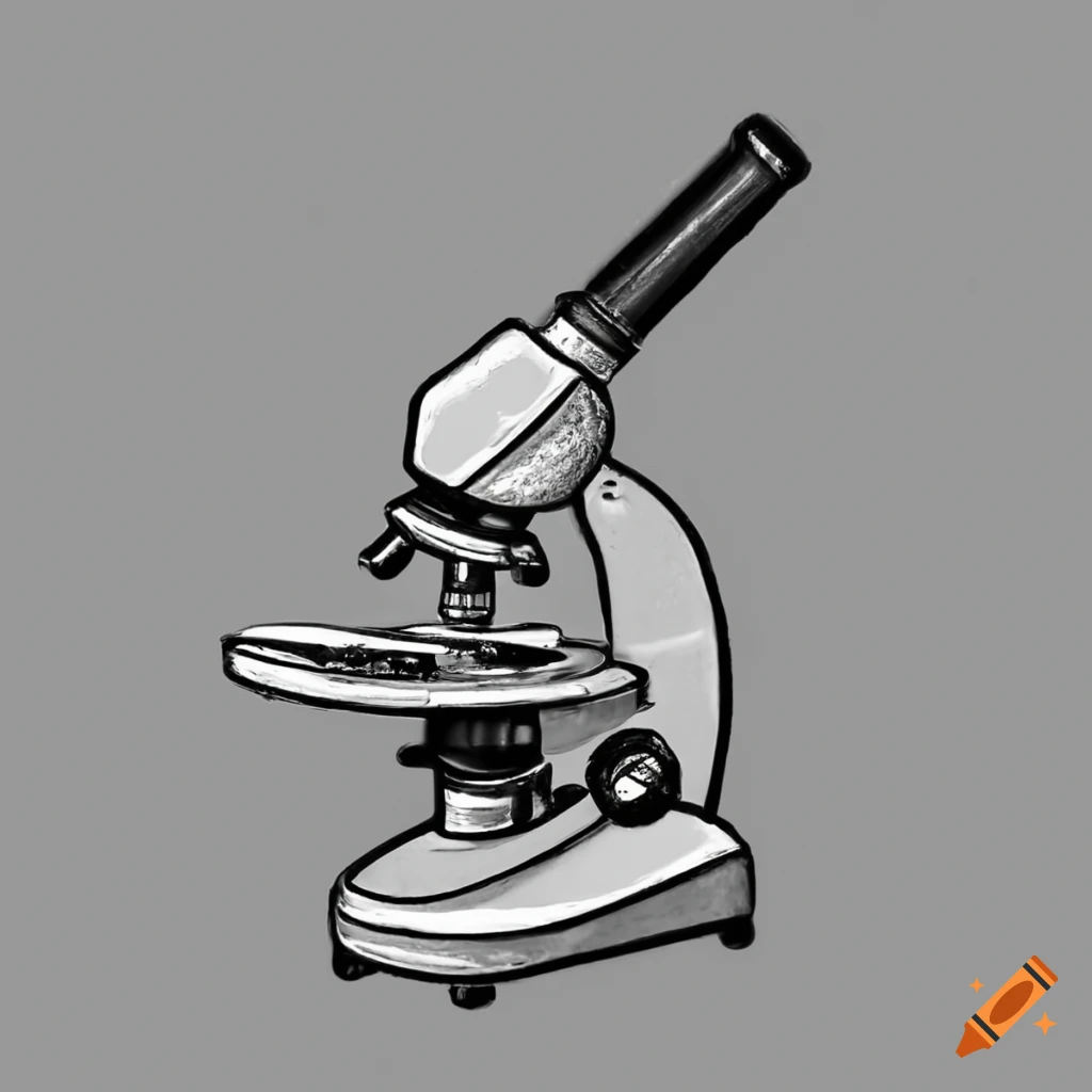 Hand drawn science vintage microscope sketch. - Stock Illustration  [82396197] - PIXTA