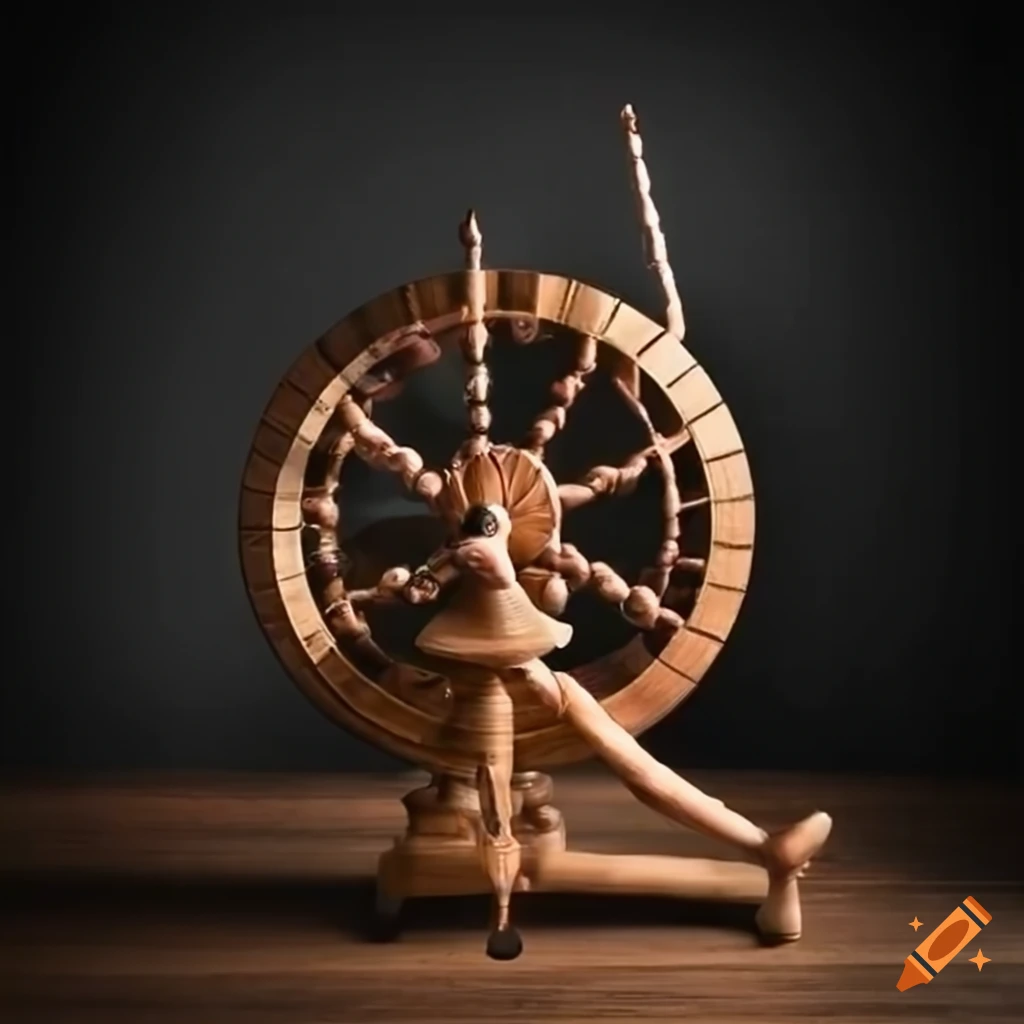 A spinning wheel for thread spinning