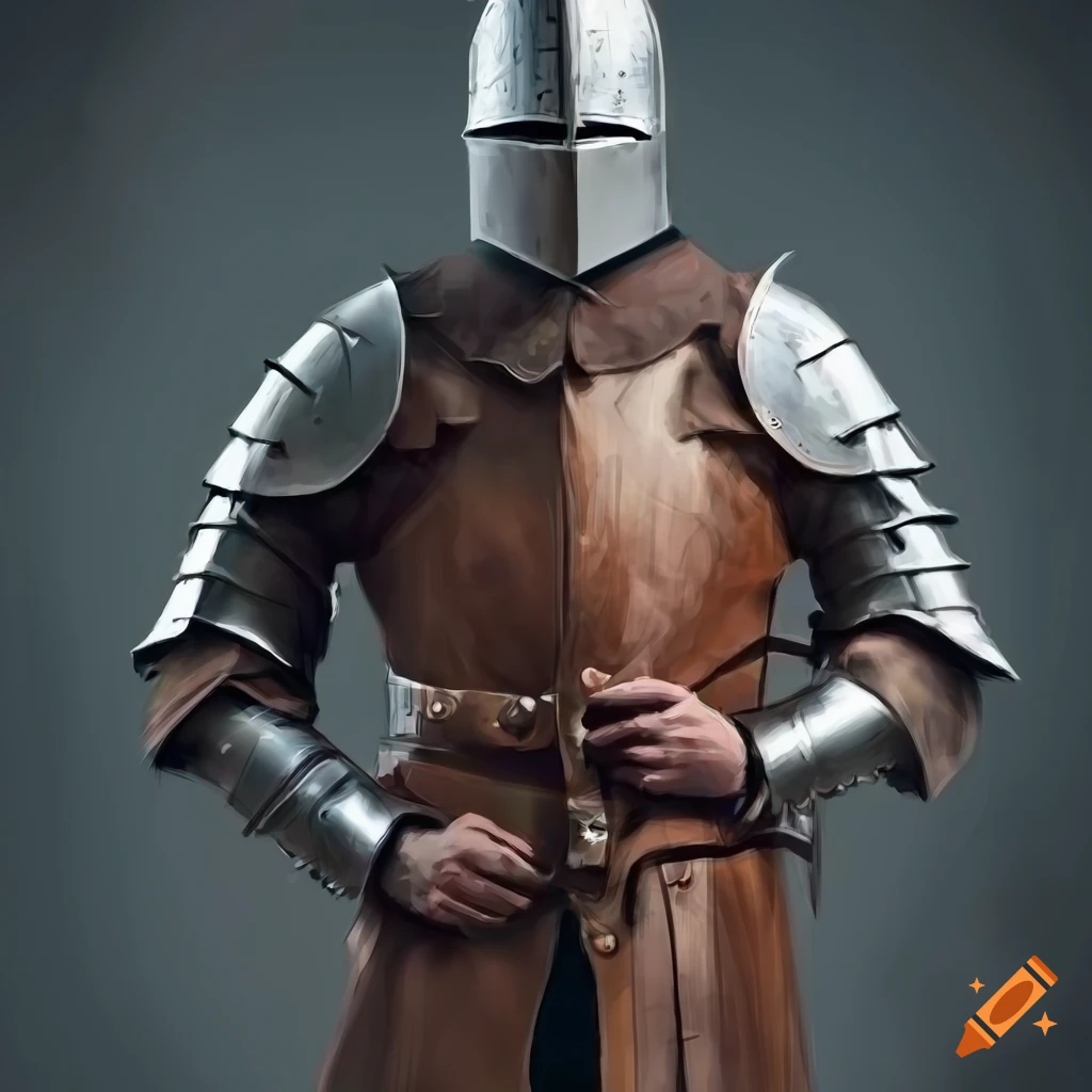 concept art of a medieval knight in leather and armor