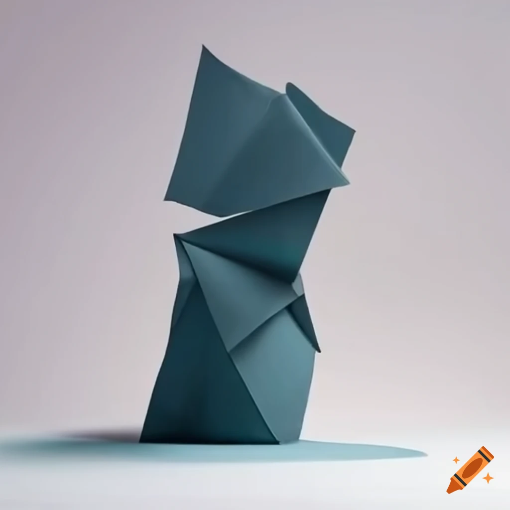 Creative artwork of a person folding like paper on Craiyon