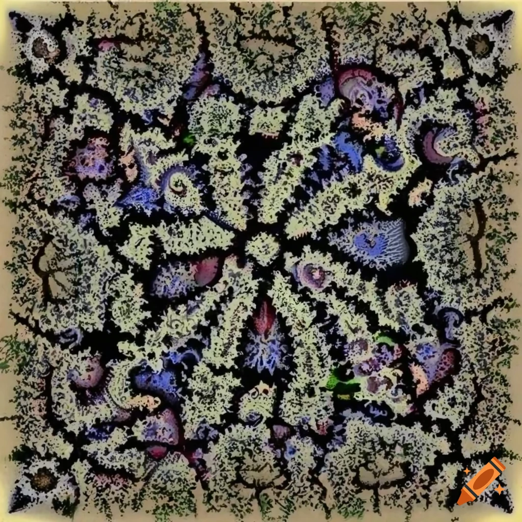mandelbrot inspired illustration of plant roots underground