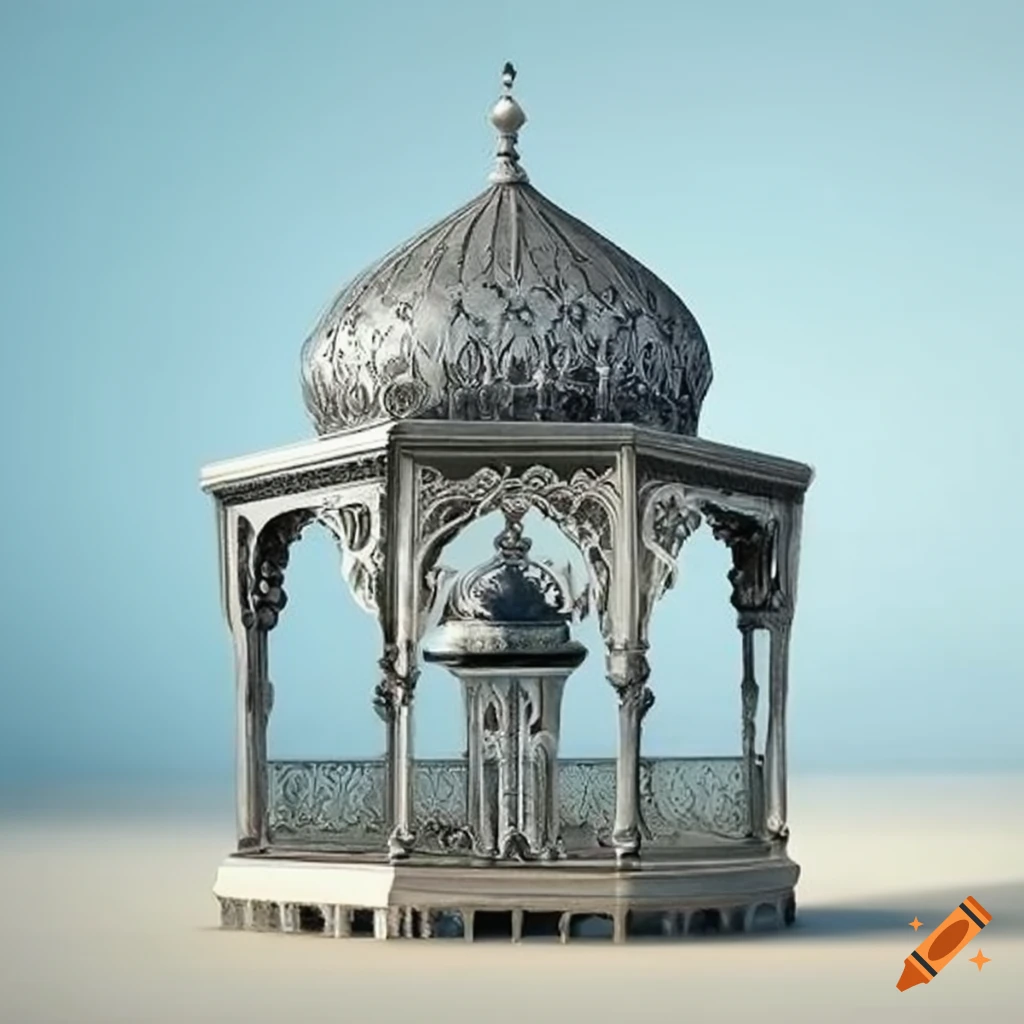 ornamental Islamic gazebo with a silver fountain