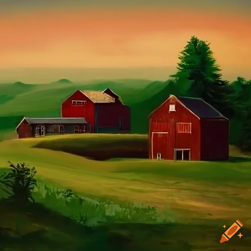 How To Draw A Farm Landscape 