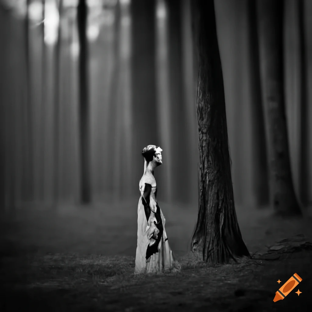 imagen de una persona entrando a un bosque oscuro