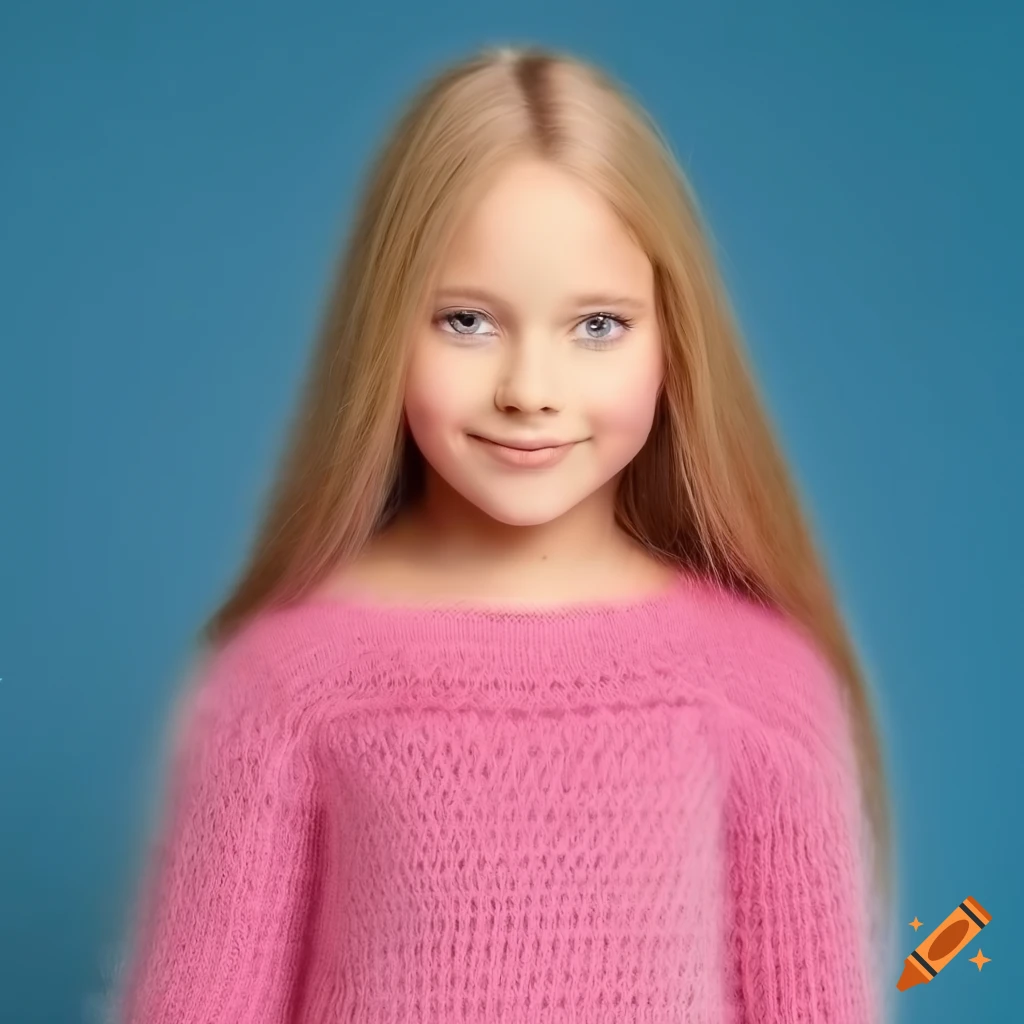 Fashion portrait of a smiling 10yearold girl