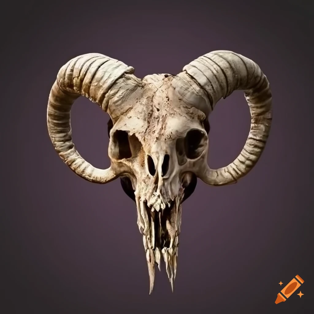 artistic representation of an evil ram skull