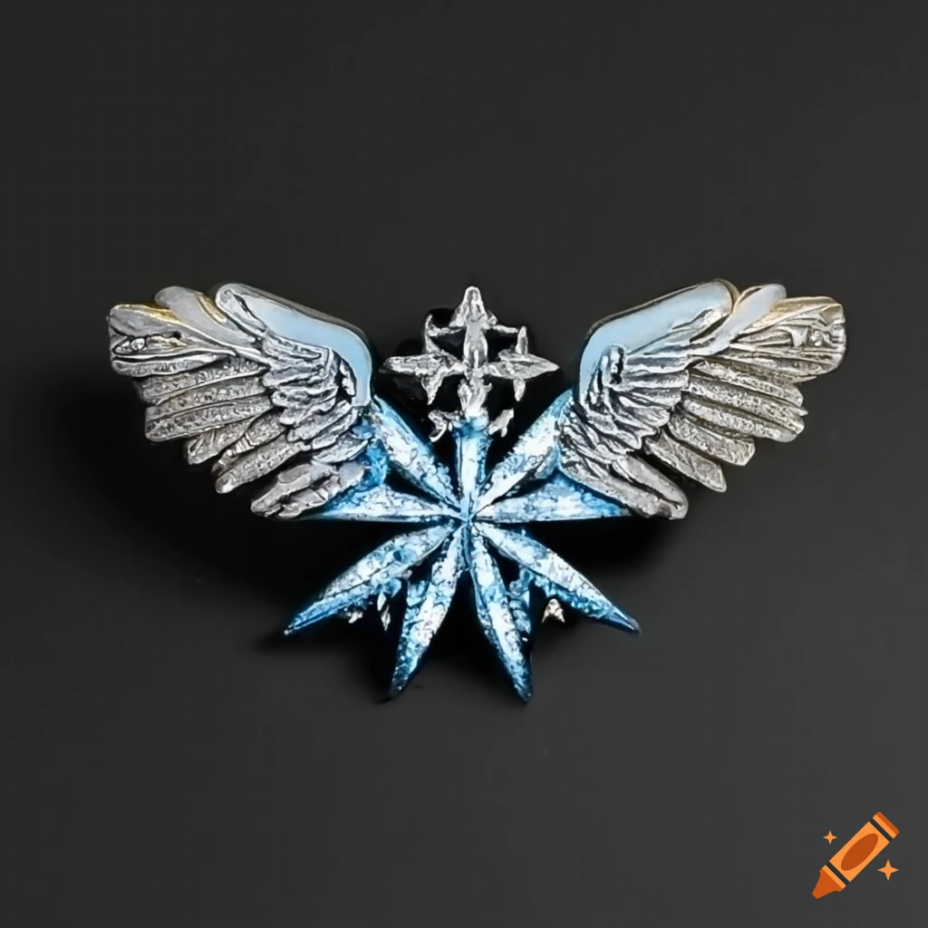 pin with snow flake wings and compass star