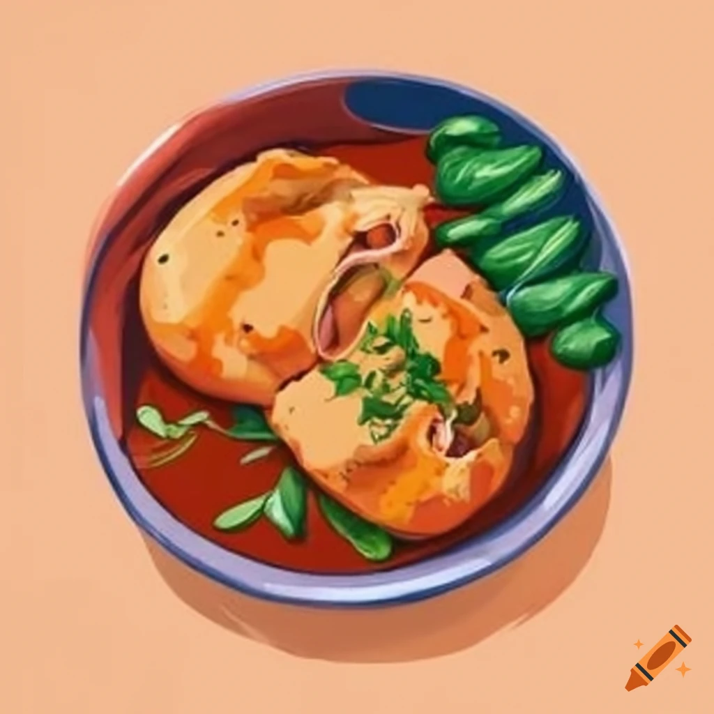 stylish print of a mouthwatering stuffed chicken breast