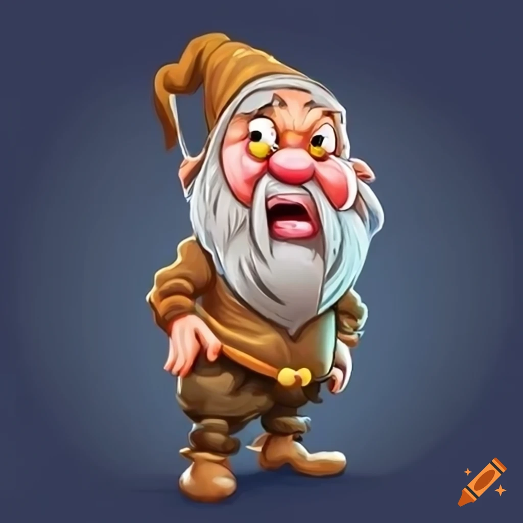 Cartoon Dwarf Character Looking Scared On Craiyon 