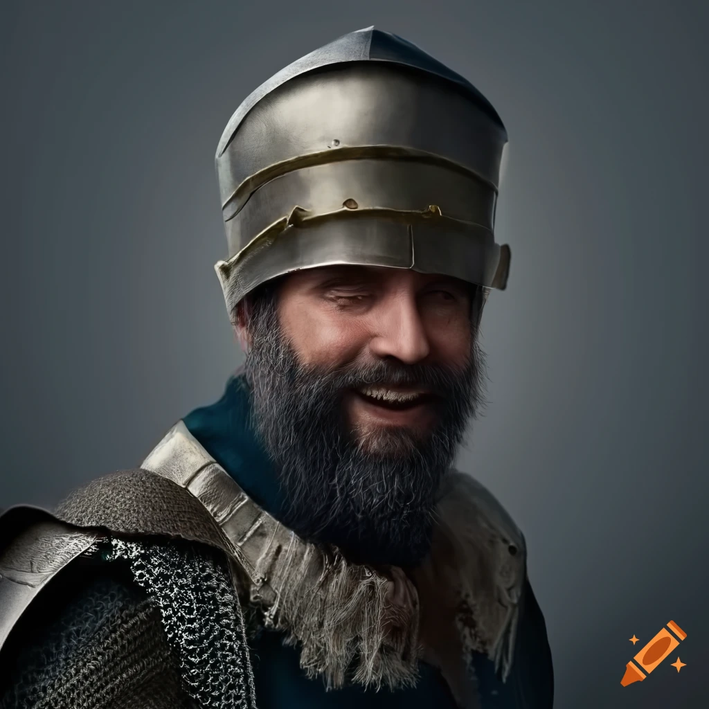 Portrait of a smiling middle-aged knight