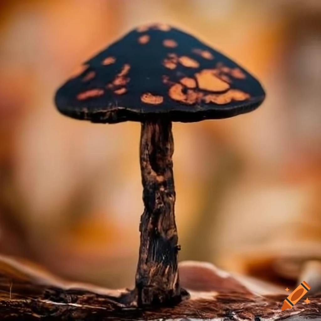 wood burned mushroom artwork