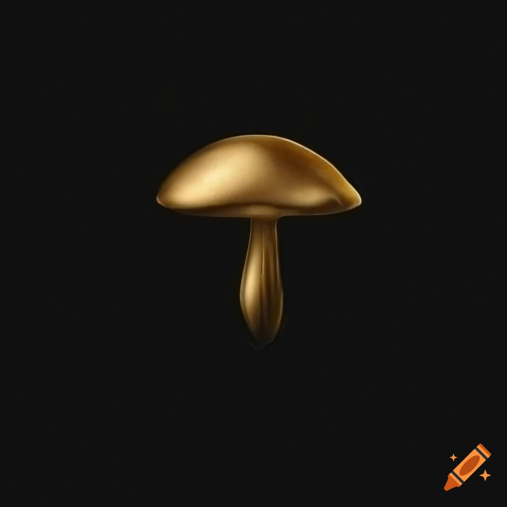 black and golden mushroom logo in a golden lightning bolt circle