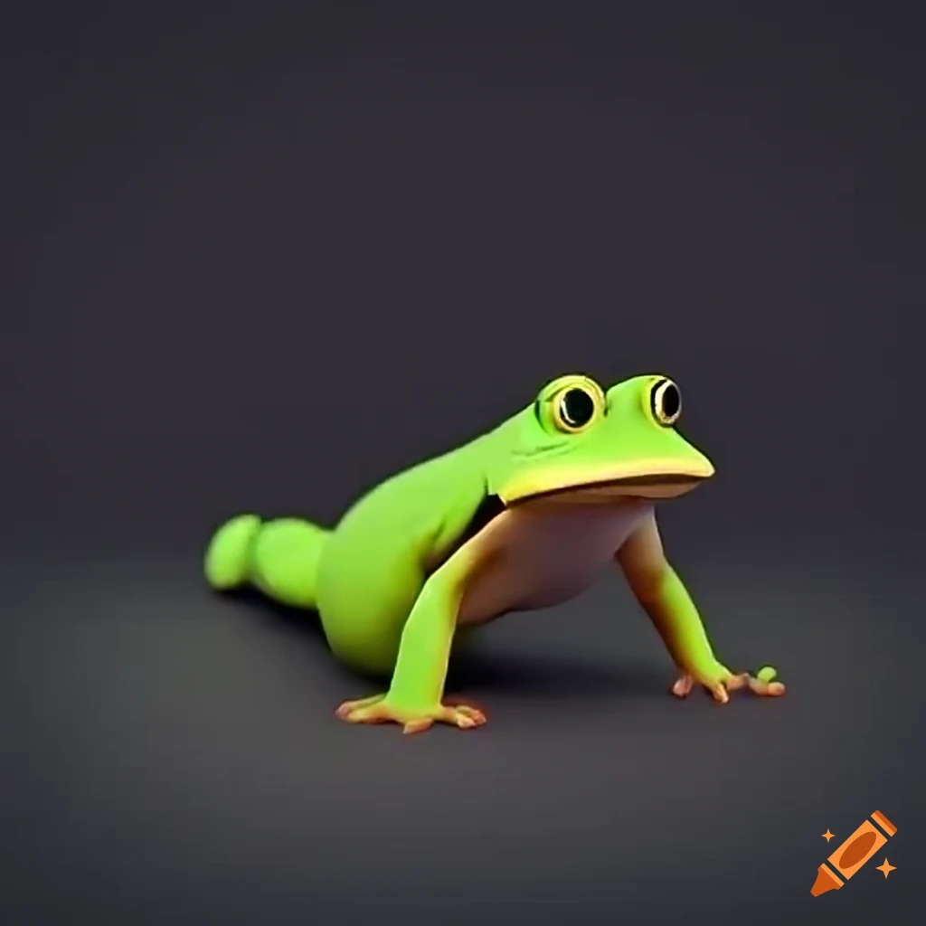 funny image of a frog doing pushups