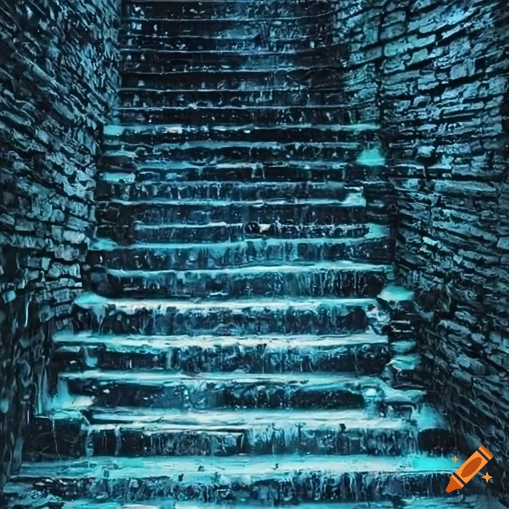 wet stairs in the rain